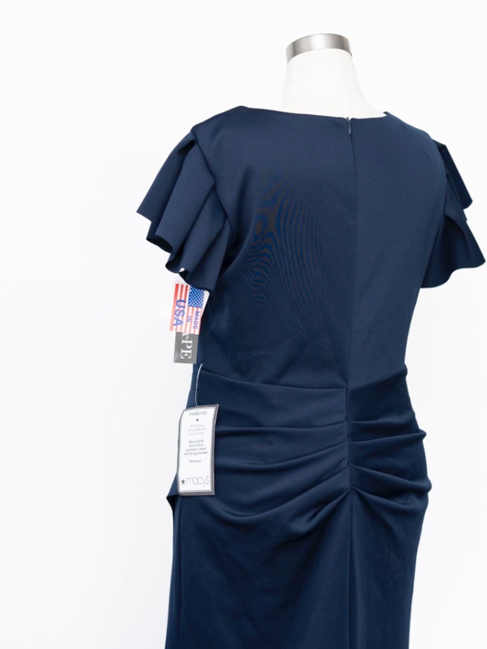 Xscape - Ruffle Sleeve Ruched Scuba Knit Gown - Picture 11 of 13